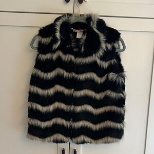 VINTAGE PAINTED PONY FAUX FUR ZIP VEST